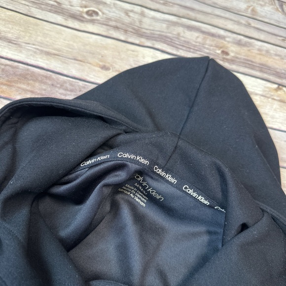 Calvin Klein Women's Seam Detail Long Sleeve Hoodie Sweatshirt Black M - Picture 4 of 5
